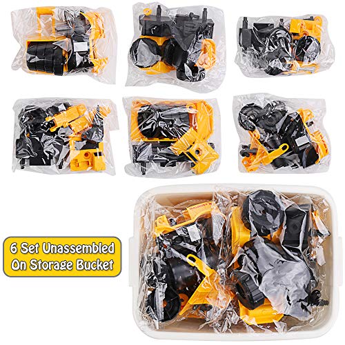 Jellydog Toy Take Apart Toys, 6 Set Construction Take Apart Trucks,Excavator, Bulldozer, Drilling, Road Roller, Dump, Cement Truck,STEM Learning Toys for Toddlers Age 3+ - Thumbnail 4