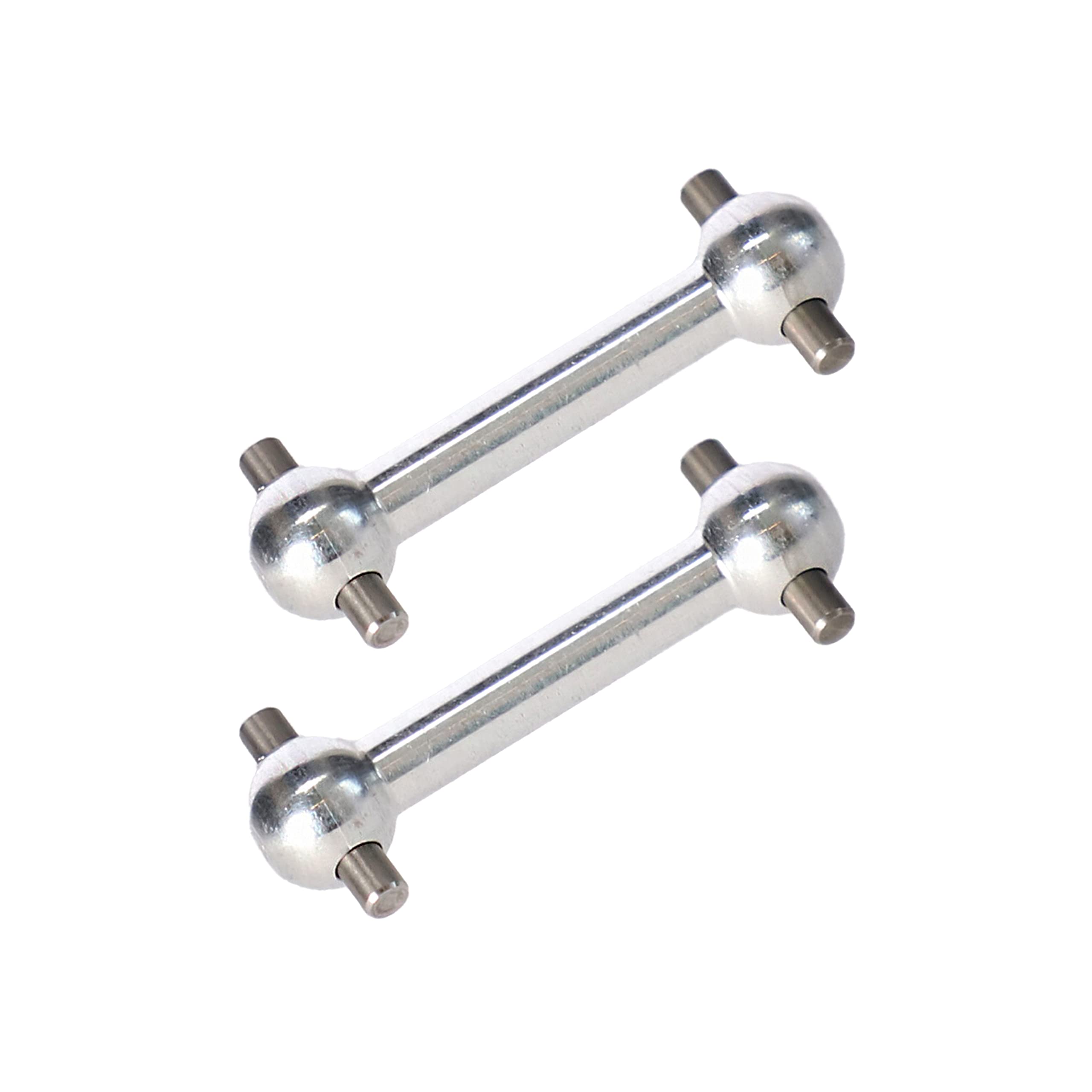 PrecisionGeek Aluminium Replacement Dog Bones Fits Tamiya TT01 TT01E TT02 (2 Pcs) (silver)