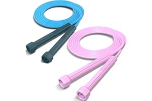 Hianjoo Jump Rope (2 Pack) for Speed Skipping, Adjustable Skipping Ropes Lightweight Speed Rope for Adults Women Men Fitness 