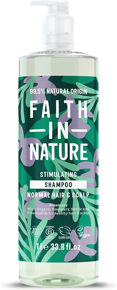 Faith In Nature 1L Rosemary Shampoo Normal Hair Scalp Vegan No SLS Parabens