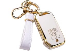 CACARLIKE for KIA Key Fob Cover with KIA Keychain, Car Key Fob Case Compatible with Kia Carnival Cadenza 6/7 Buttons KA4 EX SX LX Fiesta Smart Key Protector