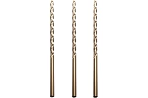 3/8 Inch x 12 Inch Cobalt Aircraft Extension Drill Bit Set (3PCS) M35 High Speed Steel Extra Long Drill Bits for Deep Hole Dr