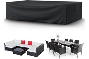 STARTWO Patio Furniture Covers Waterprpoof, Tear Resistant Rectangular Outdoor Furniture Set Cover for Table and Chairs, Outdoor Sectional Sofa Cover, 126"L x 64"W x 28"H