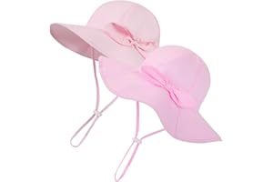 MOOKIRAER Baby Girl Sun Hat Toddler Beach Hats with UPF 50+ Protective Infant Summer Hat with Wide Brim Baby Girls Bucket Hat