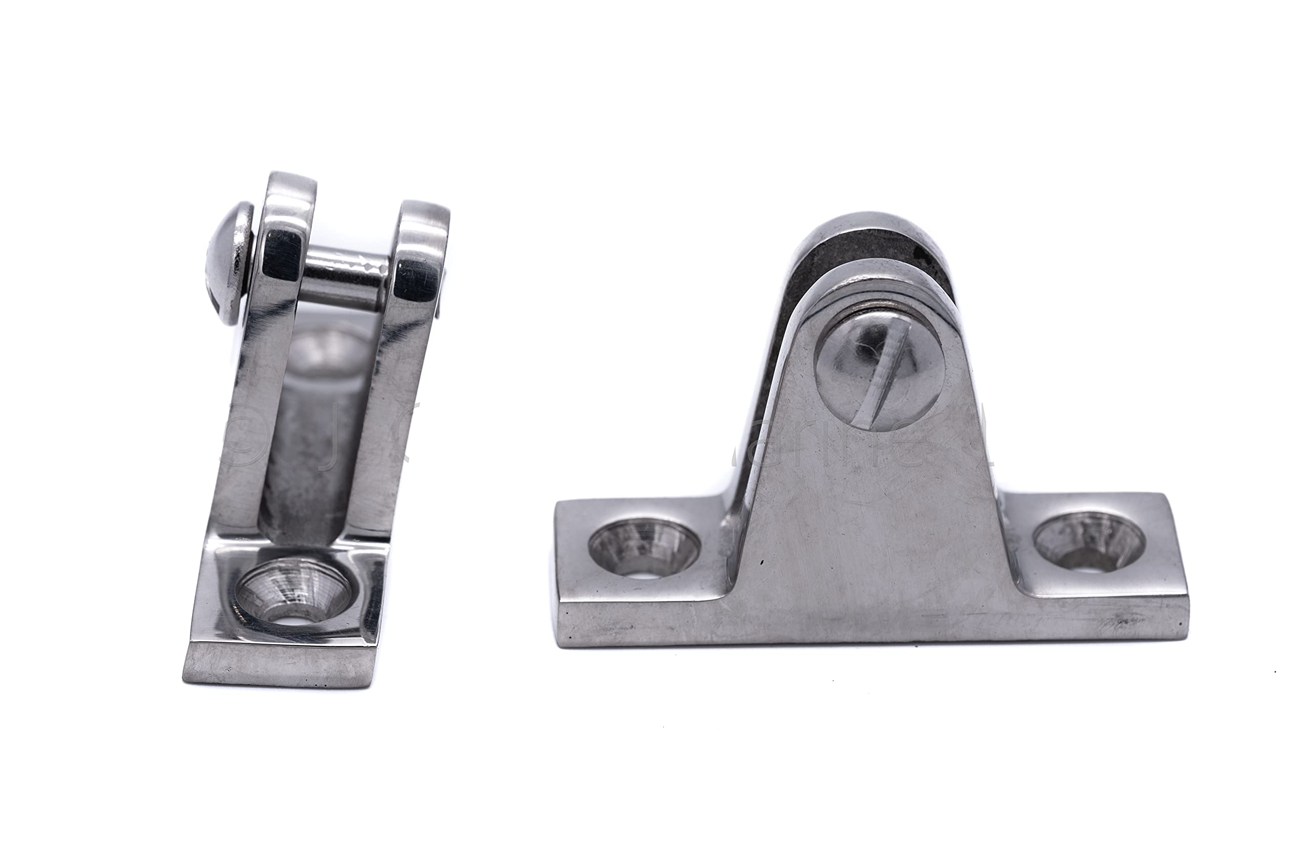 2pcs Bimini Deck Hinge Mount Angled Stainless Steel Marine Grade Boat Fitting