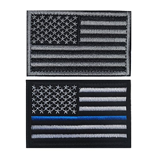 Trasfit 4 Pack Tactical USA Flag Patch Law Enforcement Thin Blue Line