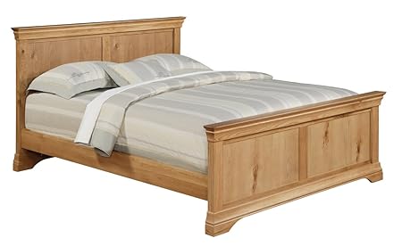 French Style Solid Oak 4ft6 Double Bed Lacquered Oak