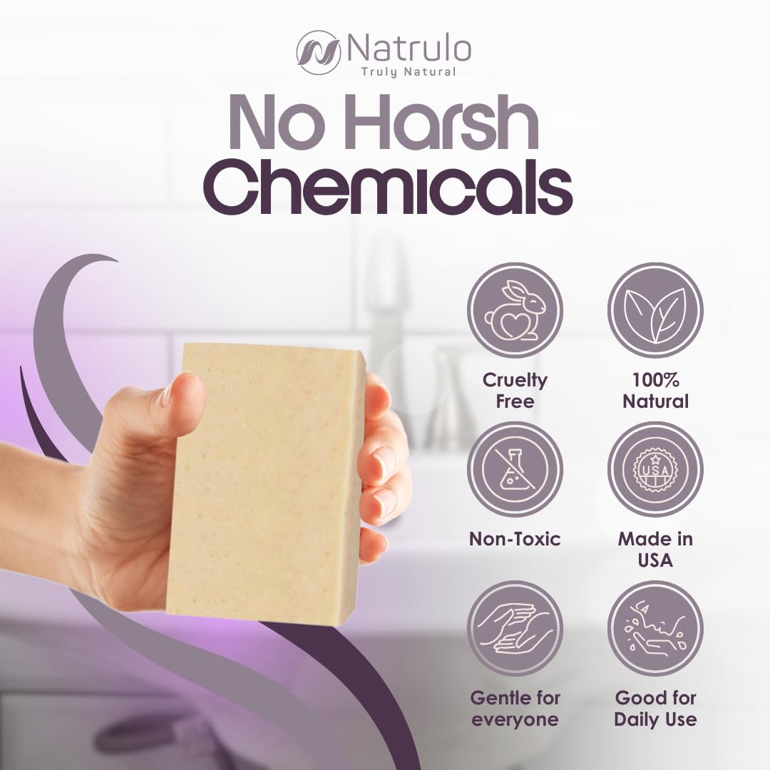 Eczema Soap Bar for Face and Body – All Natural Dermatitis, Psoriasis Treatment for Dry Itchy Flaky Skin Relief – Gentle Detoxifying, Healing, Anti-Itch, Cleansing Skincare Remedy – Eczema Soap Bar