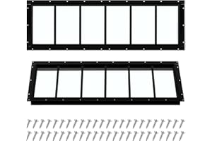 Tandefio 2 Pack Shed Window, Transom Windows 10" x 35" with Tempered Glass, Basement Garage Door Flush Mount Shed Window with Tempered Glass Household Windows with Screws for Chicken Coop Playhouse