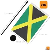 AZ FLAG Set of 10 Jamaica Table Flags 5x8 inches 21x14 cm with 10" Pole view 3