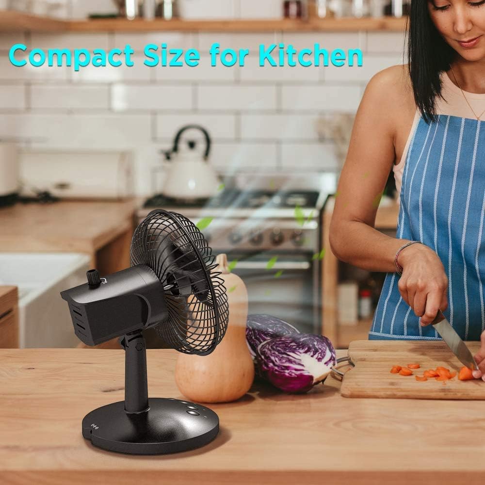 EasyAcc USB Desk Fan,Oscillating Desk Fan Floor Fan 3 Speed Adjustable Head Mini Small Table Fan Electric Automatic Personal Portable Cooling Fan Quiet Brushless Fan for Home Office Travel BBQ Camping: Home & Kitchen