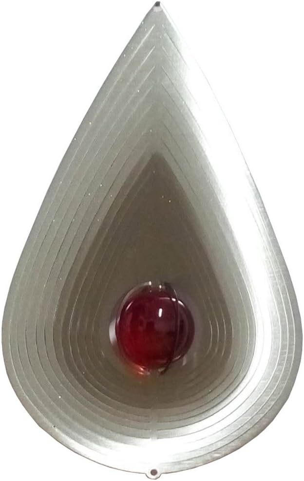DuBnt Crystal Gazing Ball Teardrop Wind Spinner (Red)