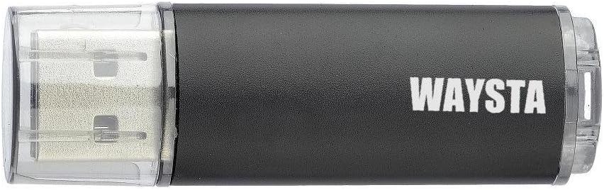 Waysta 32GB USB 2.0 Flash Drive Memory Stick (Metal/Black)