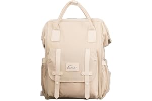 DLNIA Multi-Function Diaper Bag Backpack - Baby & Travel Essentials – Cute, Stylish & Waterproof, Stroller Straps, Insulated Pockets, Anti-Theft Design (Beige) – Unisex