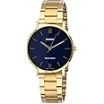 Casio MTP-VT01G-2B Men's Gold Tone Stainless Steel Minimalistic Blue Dial 3-Hand Analog Watch