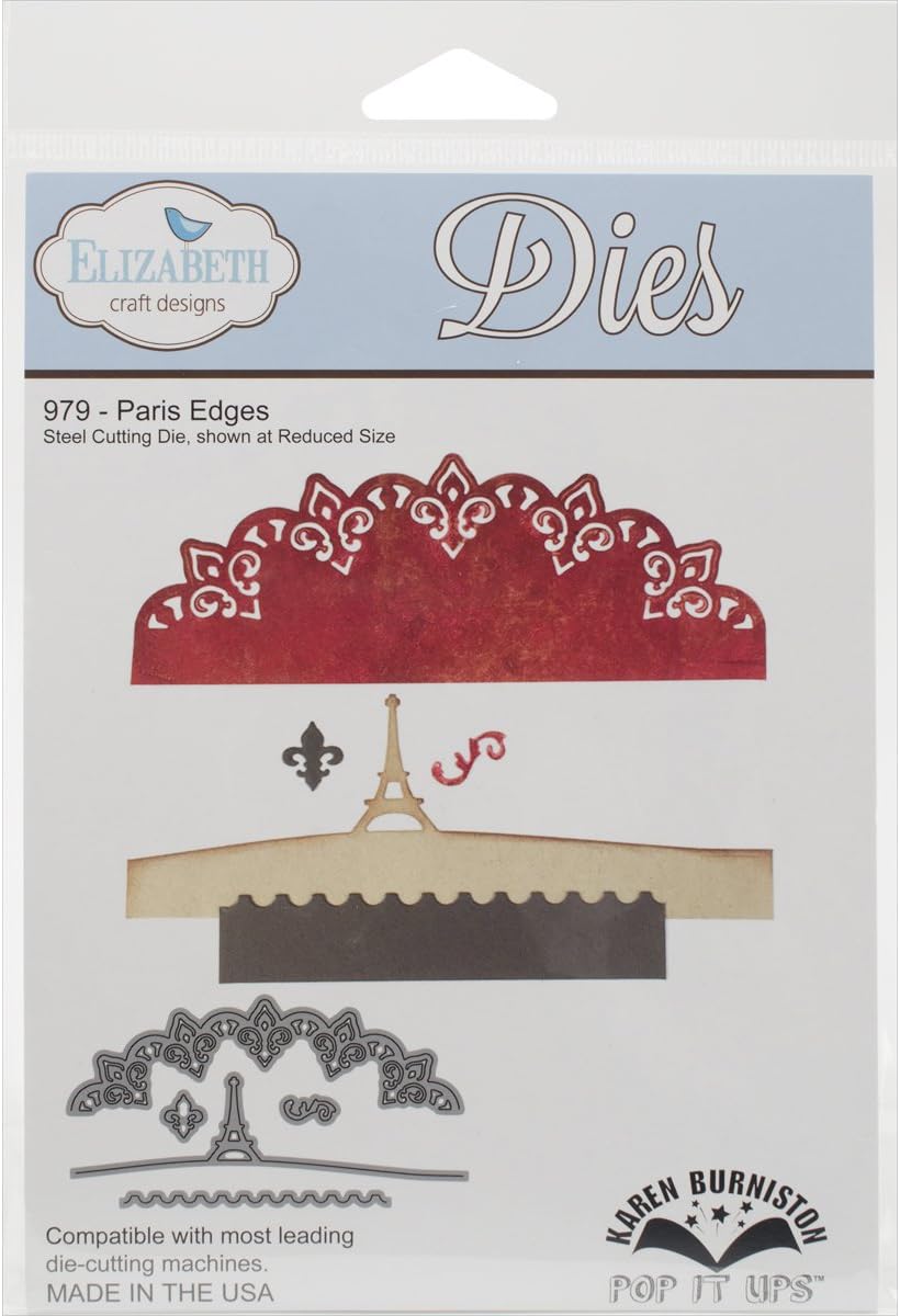 Elizabeth Craft Designs Steel Pop It Up Metal Dies, Paris Edges, Transparent