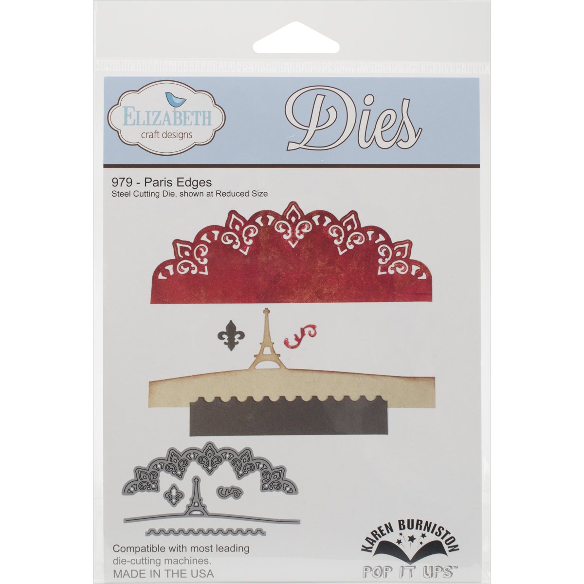 Elizabeth Craft Designs Steel Pop It Up Metal Dies, Paris Edges