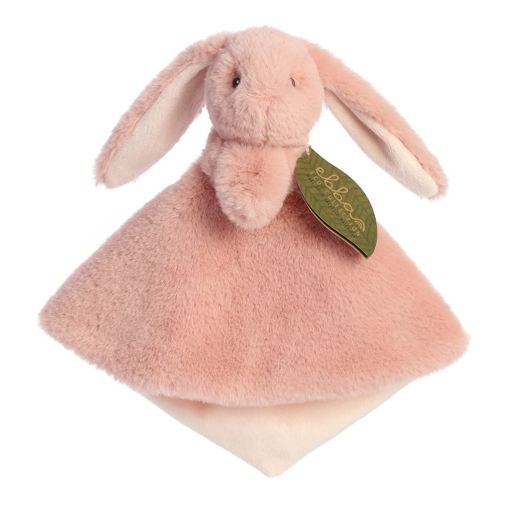 Aurora, 23324, ebba Baby Eco Brenna Bunny Luvster Blanket, 12In, Recycled Soft Toy, Pink