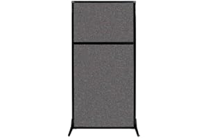 Versare Workstation Partition | Portable Wall Divider | Modern Office Cubicle | Free Standing Privacy Screen | Flexible Work Space | 33" x 70" Charcoal Gray Fabric Panels