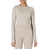 Amazon Essentials Women's Active FormFlex Buttery Soft Short Sleeve Slim Fit Crop Layering Workout Top