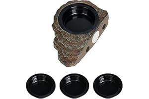 OIIBO Magnetic Gecko Feeding Ledge, Reptile Food Dish with 3PCS Feeding Cups Crested Gecko Feeder Ledge Water Bowl for Lizard Chameleon Bearded Dragon Tank Accessories