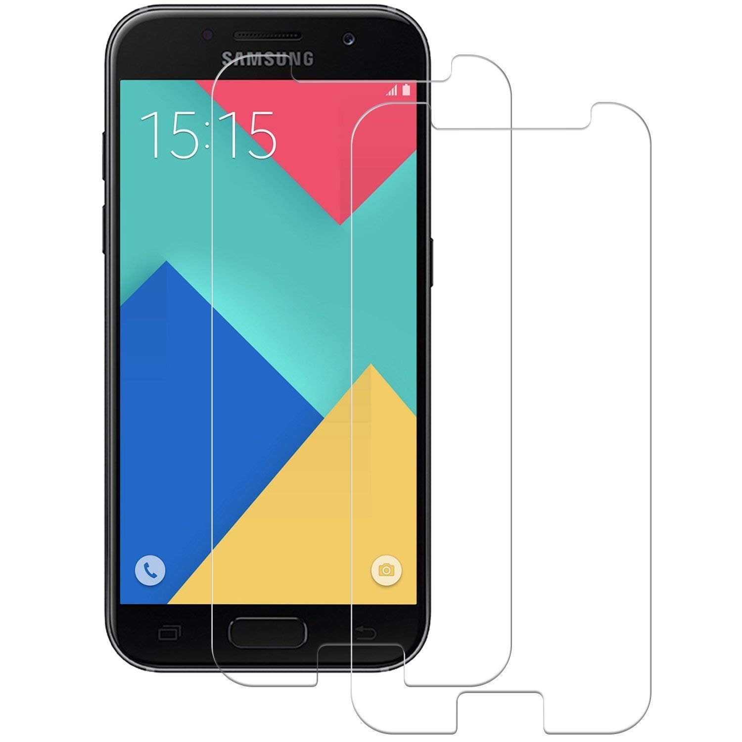 POOPHUNS [2 Stück] Samsung Galaxy A5 2017 Schutzfolie Panzerglas, 9H Härte Displayschutzfolie für Samsung A5 2017, HD Ultra Klar, Anti-Kratzen, Anti-Öl