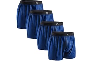 MORNIUNDER Mens Underwear Bamboo Rayon Boxer Shorts Boxers for Men Cool Breathable 4 Pack
