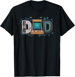 Gamer Dad Retro Arcade Gaming Father Father's Day Birthday T-Shirt