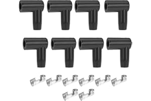 U3store Terminal Kit 90 Degree HEI Boots and Positive Locking Terminals Coil Boot Spark Plug Ignition Wire 8 PCS