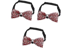 OATIPHO 3pcs Pre Tied Rhinestone Bow Tie for Men Sparkling Bling Formal Suit Accessory Wedding Party Elegant
