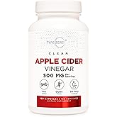 Type Zero Apple Cider Vinegar Capsules (180 Count) 500mg Per Serving - Non-GMO, Gluten-Free Supplement