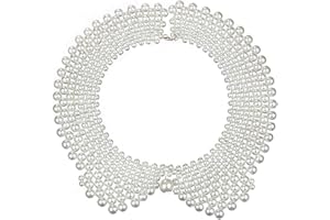 GIGB PBDK RBG Dissent Pearl Collar Necklace for Women Vintage Chunky Detachable Beaded Blouse Fake Collar Choker Necklace,Ruth Bader Feminist Collar Necklace