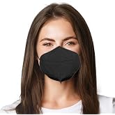 Lutema 5 Layer Protection Breathable Face Mask Made in USA Comfortable Elastic Ear Loop Bandanna Replacement for Personal Care (20 pcs, Sable Black)