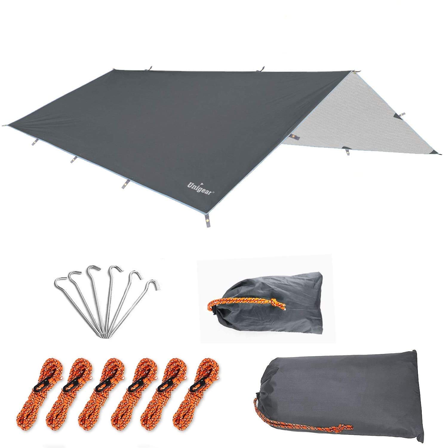 Unigear Tarp Rain Fly Tarp Waterproof Tent Cover Hiking Shelter Foldable Lightweight Waterproof for Camping and Protection Against Rain, Snow and Sun
