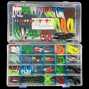 Skysper Kit Leurres De Pêche Avec Boîte à Outils Portable Appâts Mous Et Appâts Durs Convient Pour L’eau De Mer Et L’eau Douce Mixte Appât De Pêche Avec Autres Accessoires
