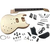 Solo SG Style DIY Guitar Kit, Basswood Body, Flamed Maple Top