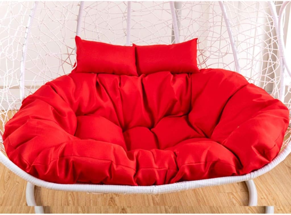 Glzcyoo Sun Lounger Cushions，Egg Nest Shaped Cushions, Basket Cushion Wicker Rattan Swing Pads Hanging Hammock 2 Persons Seater Zipper Washable no Chairs (Color : A)