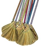 choi bong co Vietnam Hand made straw soft Broom with colored handle 12