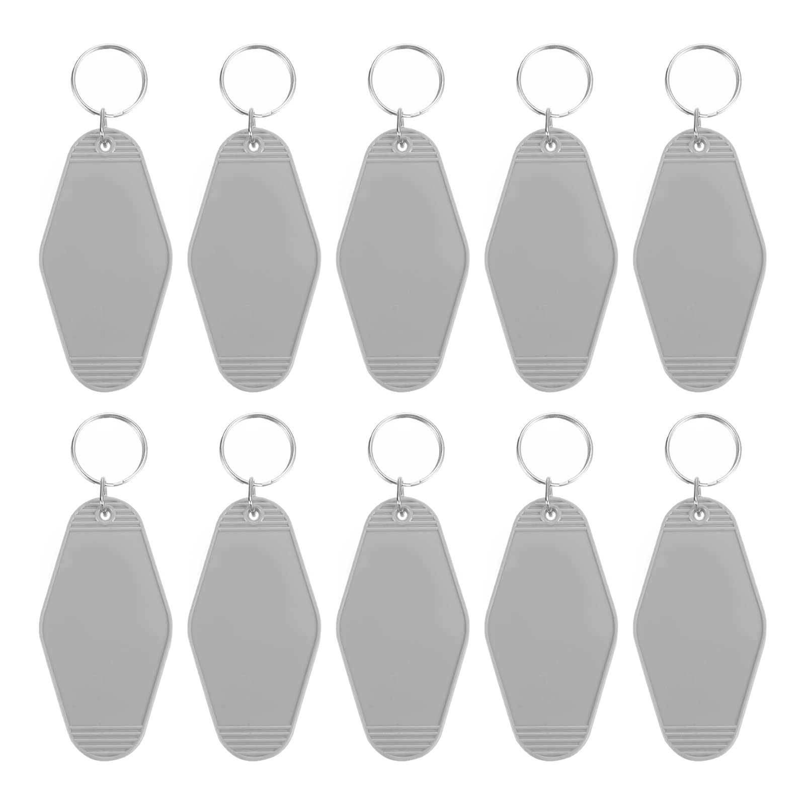 PATIKIL Vintage Motel Keychain, 10 Pack Blank Hotel Keychains Rhombus Retro Key Tag for DIY Crafts Ornament Backpack Luggage Labels Tags, Gray — image 1