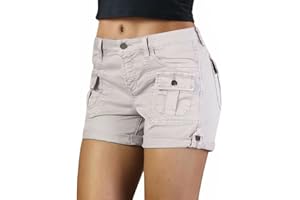 Flamingals Women's Cargo Shorts Low Waist Shorts for Women Trendy Summer Hiking Shorts with Flat Pocket