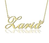 AOLO Zaria Heart Name Necklace 18k Gold Plated