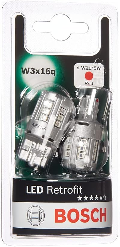 Bosch LED Retrofit Bulbs 12V W3x16q 2.5W W21/5W (-580) 2 Pack
