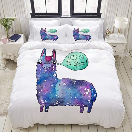 Amazon Liasdiva 布団 枕カバー4点セット 手描き水彩イラストかわいい宇宙 洋式 和式兼用 ベッドシーツ 四季適用 コンフォート掛けふとんカバー ダブル 190 X 210cm 寝具カバーセット オンライン通販