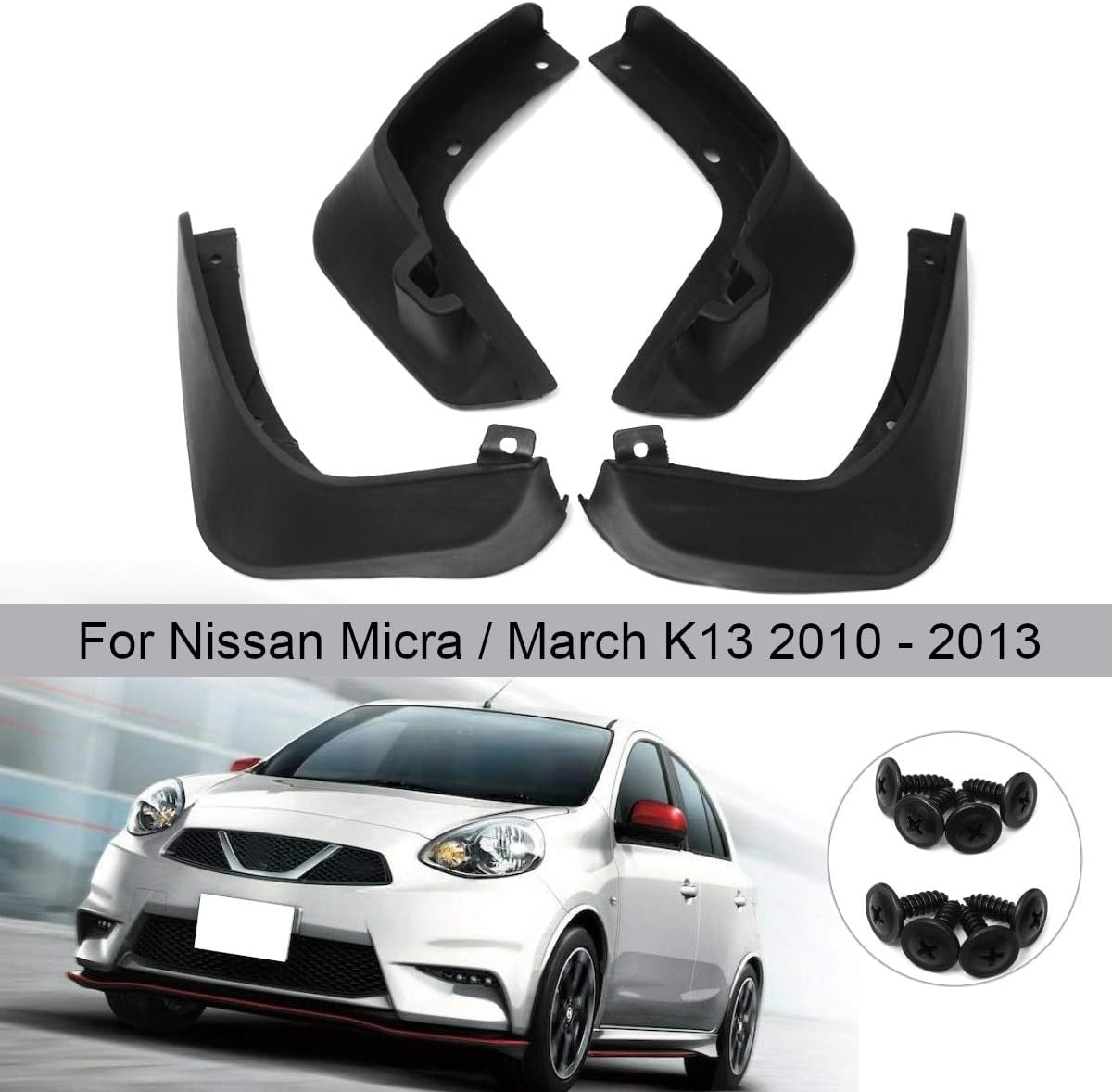 Car Mud Flaps Mudflaps Splash Guards Mud Flap Mudguards for Fender For Nissan Micra/March K13 2010 2011 2012 2013