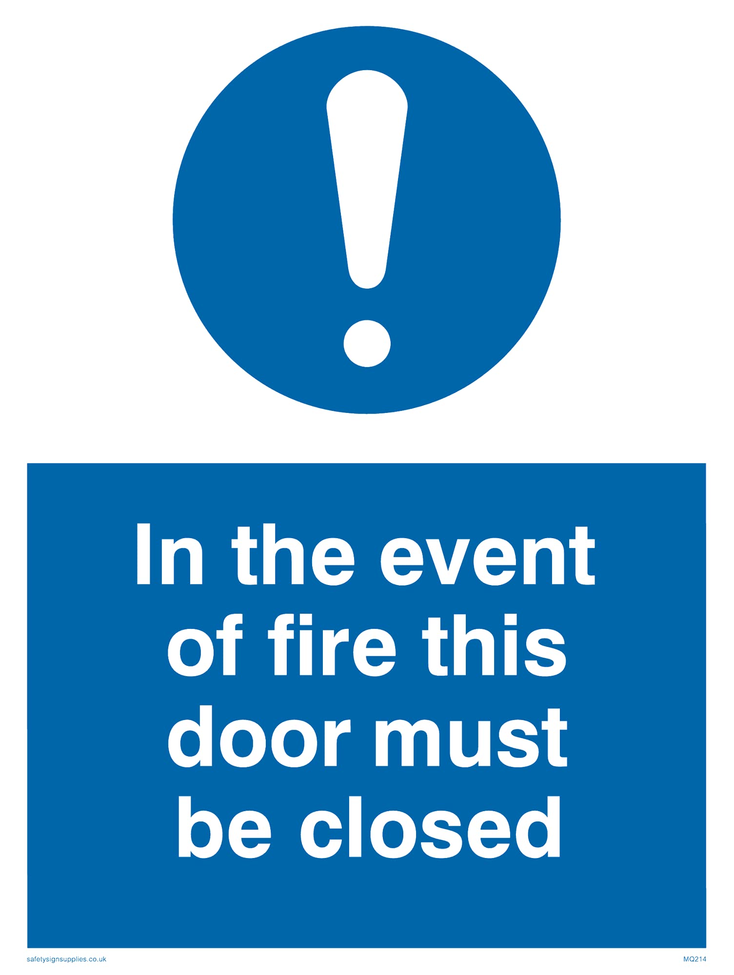 Pack of five - In Event Of Fire Door Must Be Closed Sign - 150x200mm - A5P
