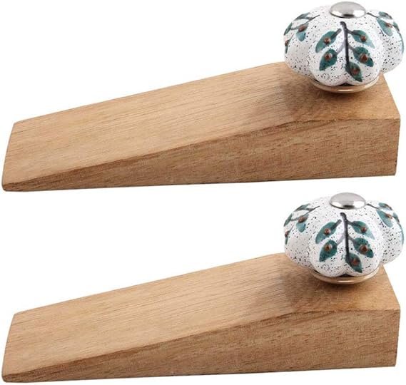 Lot de 2 butoirs de porte en caoutchouc antidérapant avec support