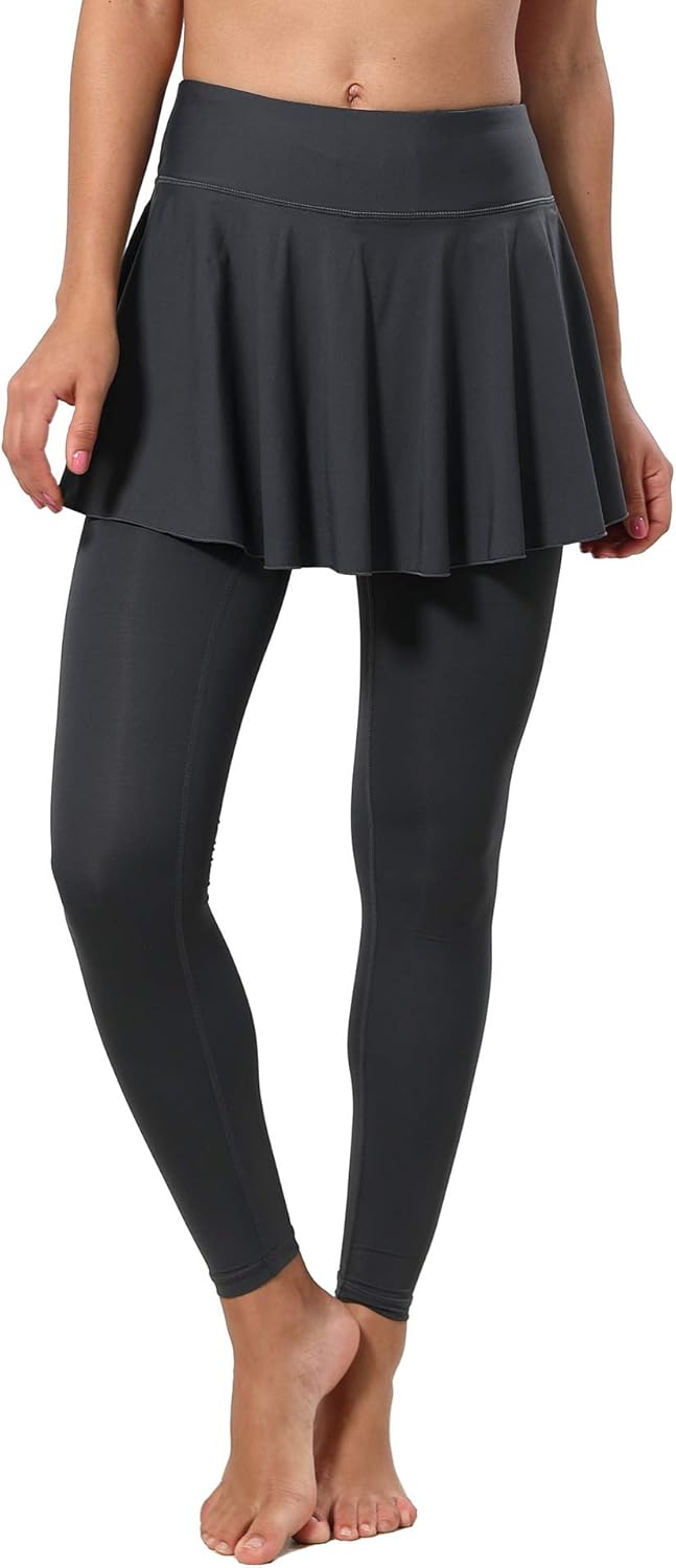 CQC Women's Tennis Skirt Leggings Athletic Sports Skorts Gym Running Golf Workout Bottoms with Pockets: Clothing