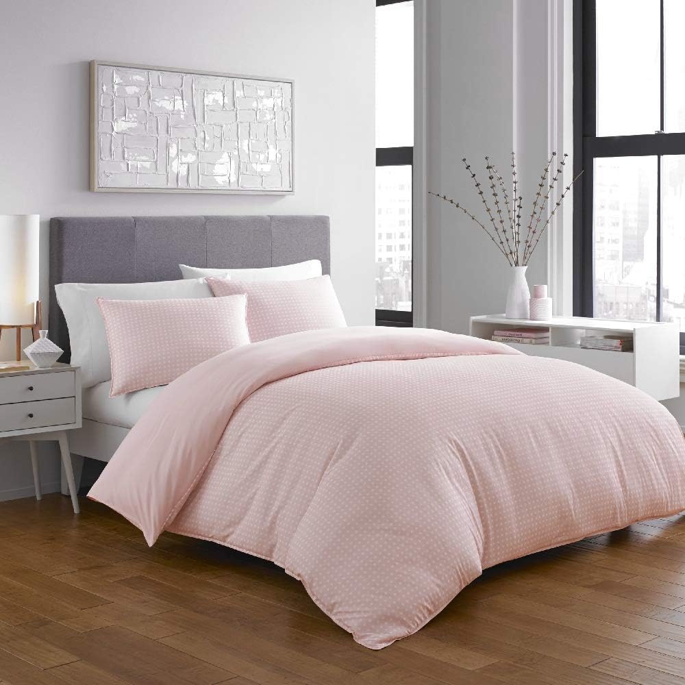 Amazon Com Hnu 3 Pieces Dot Comforter Set Full Queen Pink Modern Contemporary Shabby Chic Girls Teens Bedding Beautiful Casual Soft Cozy Comfy Home Kitchen