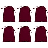 PATIKIL 6 Pcs Velvet Drawstring Bags, 8 x 10 Inch Large Velvet Cloth Jewelry Gift Pouches with Drawstring, Favor Candy Bag Dust Bag for Wedding Birthday Party Christmas, Wine Red