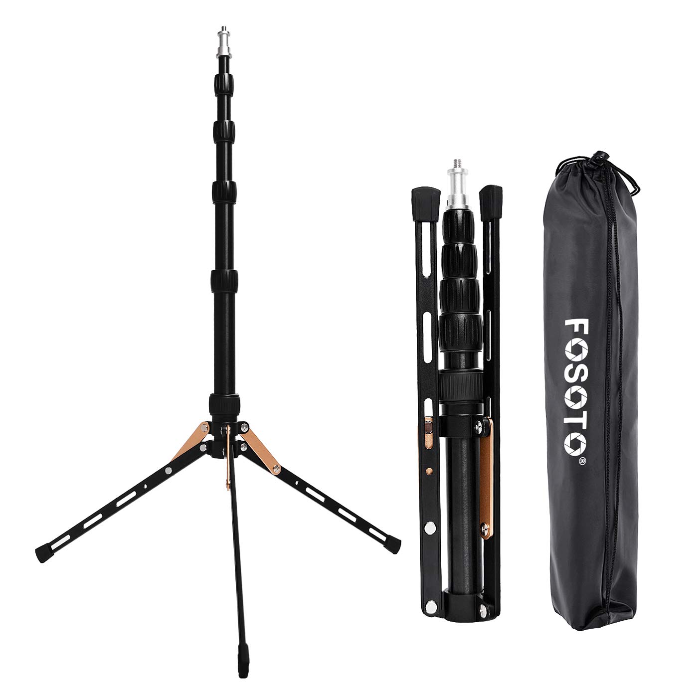 FOSOTO 48in/123cm Photography Light Stand Tripod Aluminum Alloy Photo Studio Desk Light Stand for Camcorder, Camera, Flash, Relfector, Umbrella, YouTube Streaming Stand with Carry Bag